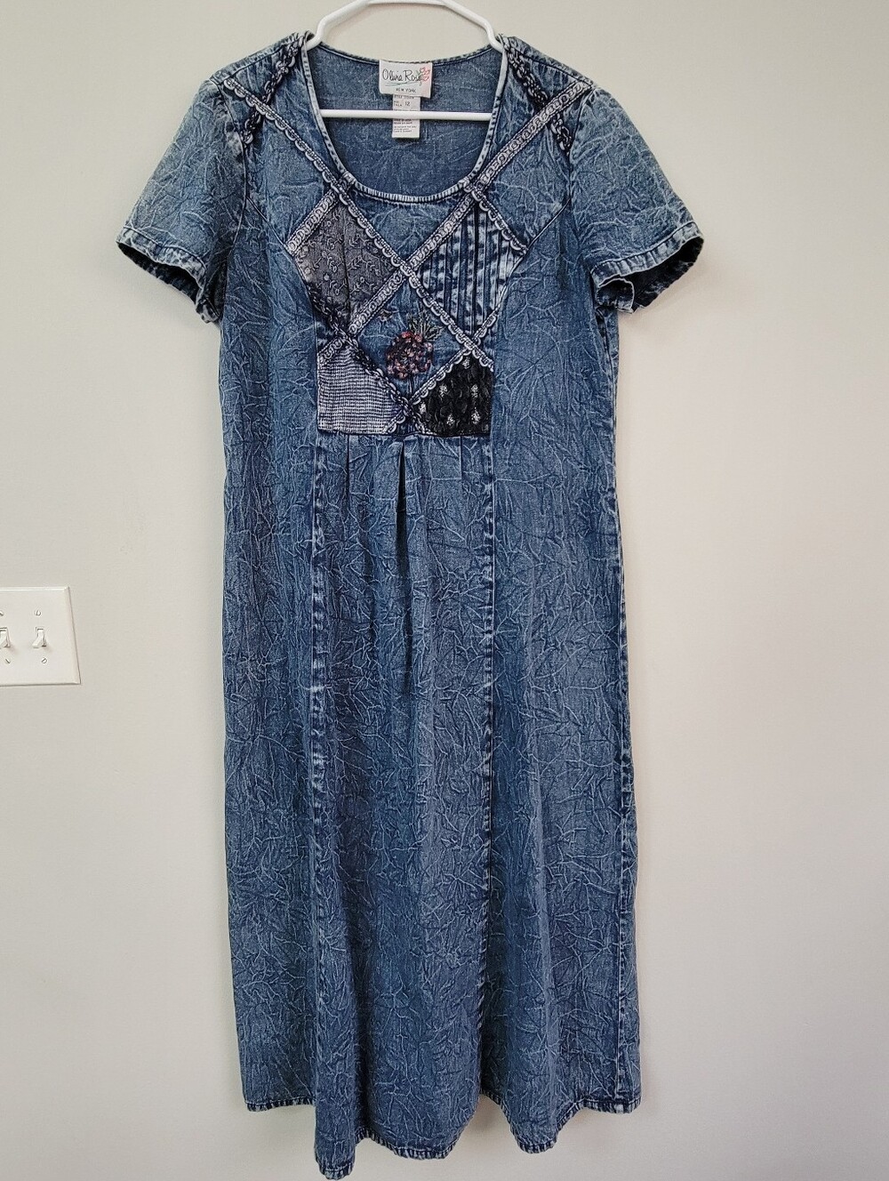 Olivia Rose Patchwork Long Dress Women Size 12 Modesty Prairie Cottagecore Boho